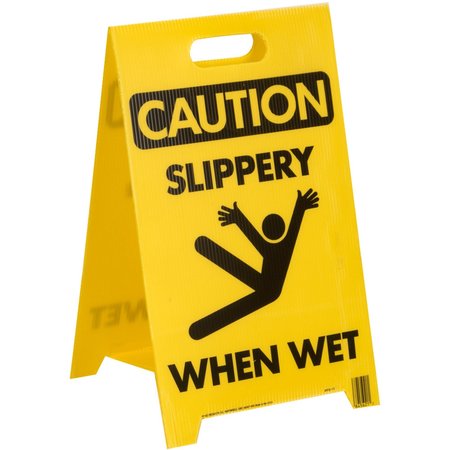 HY-KO Caution Slippery When Wet Sign 12" x 20", 5PK B00562